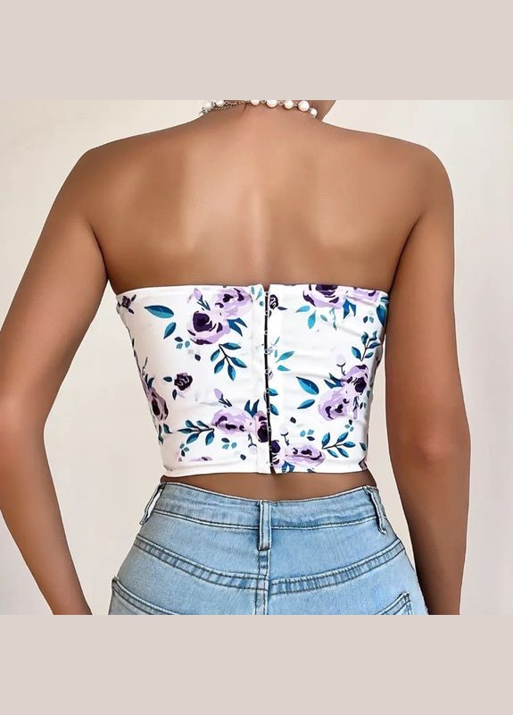Сексуальний легкий корсет із квітами /фіолетовий (КОРС-ТОП-КВІТ-БІЛ-ФІО) Vakko (334098104)