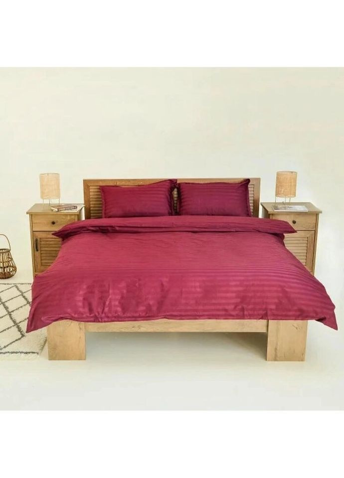 Постільна білизна полуторна Сатин Stripe 75-1-5 210х143 см фуксія Tiare (336328251)