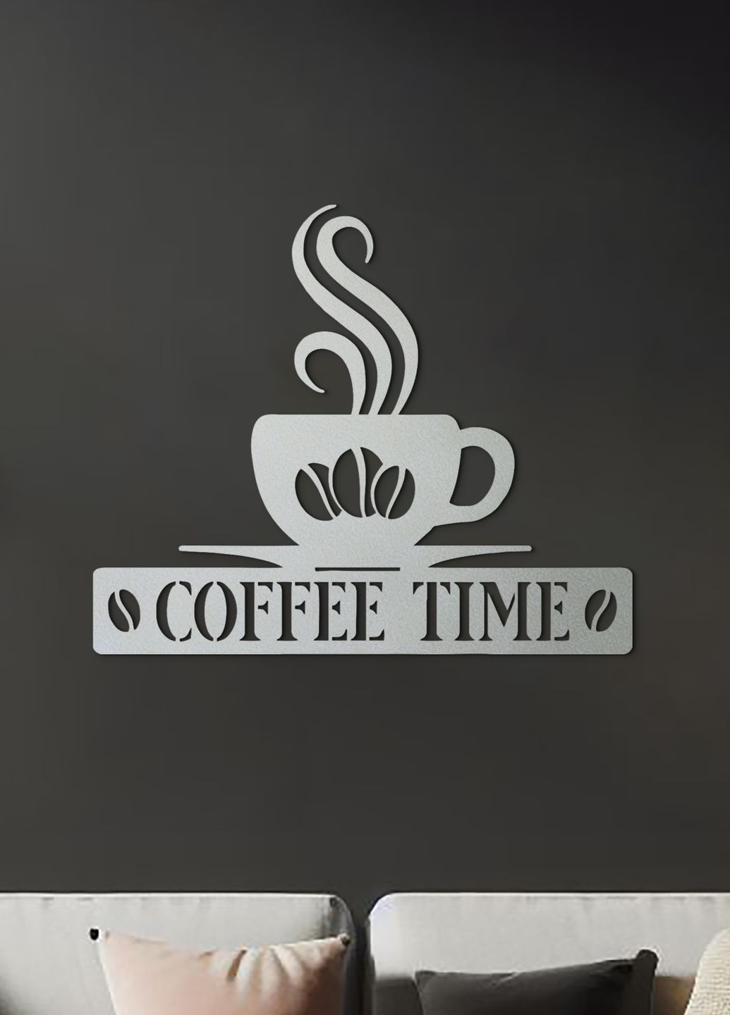 Декоративне панно з дерева, настінний декор для дому "Кава в зернах", оригінальний подарунок 35х43 см Woodyard (291842872)