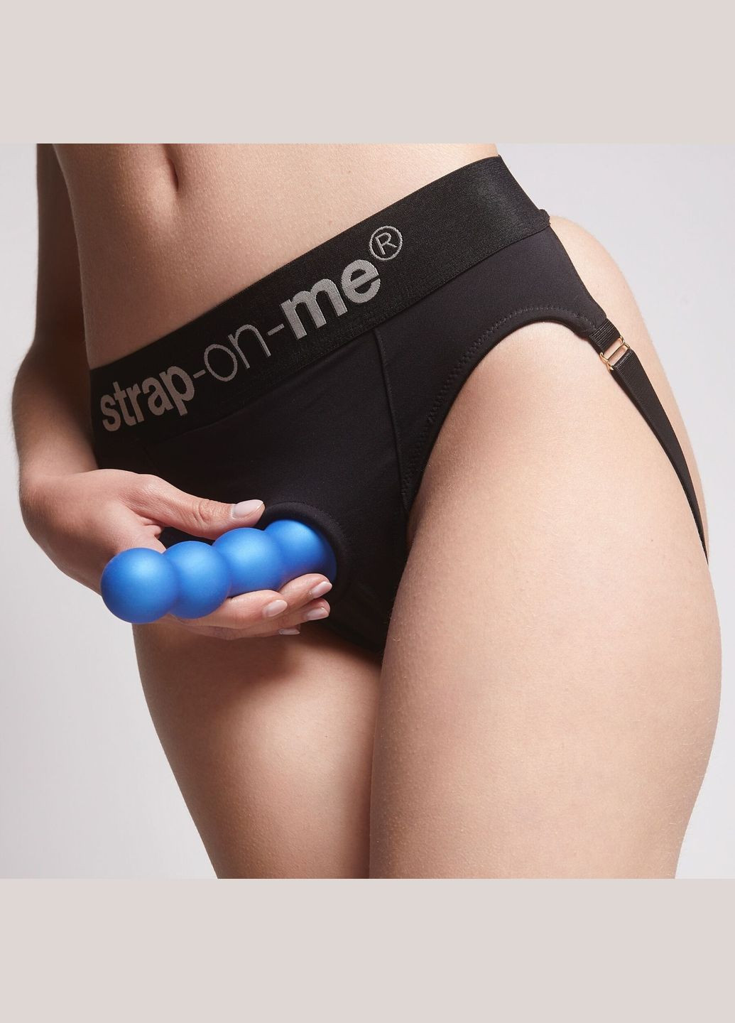 Насадка для страпона Dildo Plug Balls Blue Metallic XXL Strap-On-Me (296627244)