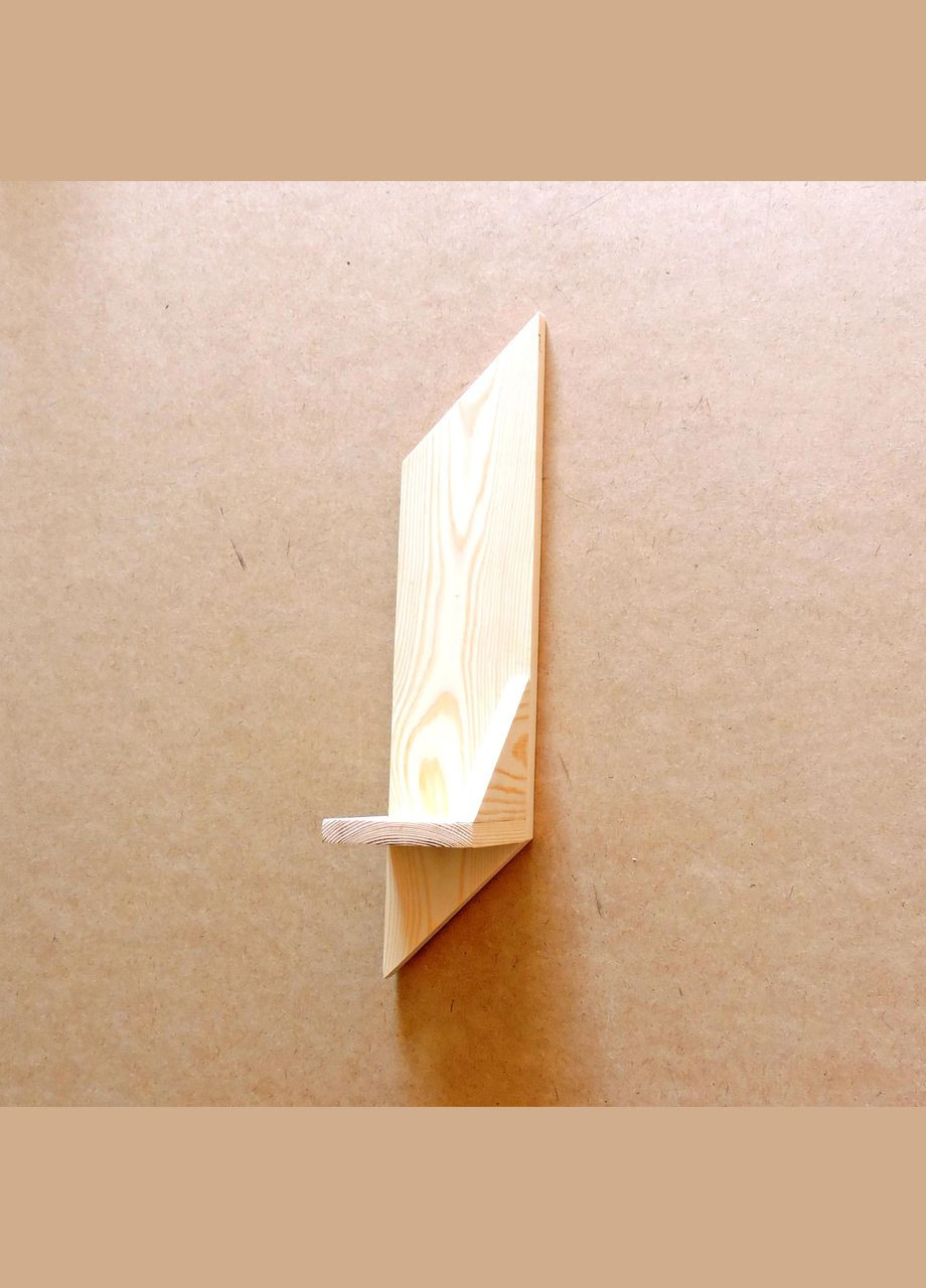 Настенная полка из дерева Эмпайр левая бланже (НСП-000102) No Brand (328081029)