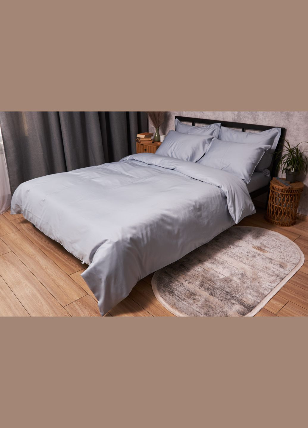 Комплект постільної білизни Satin Premium сімейний 143х210х2 наволочки 4х50х70 (MS-820003878) Moon&Star Skyline (288044016)