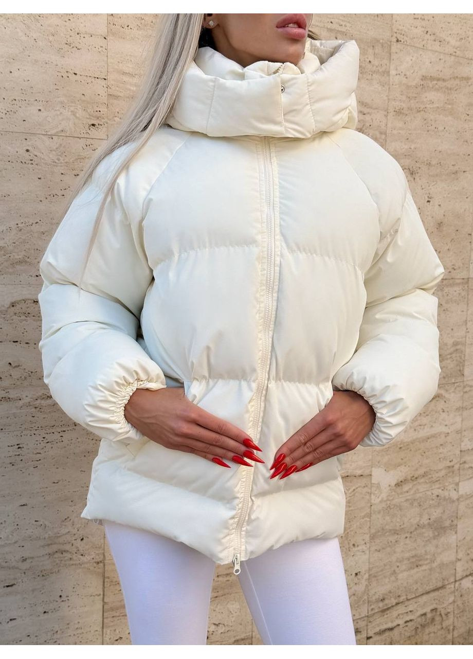 Молочный зимний Пуховик No Brand