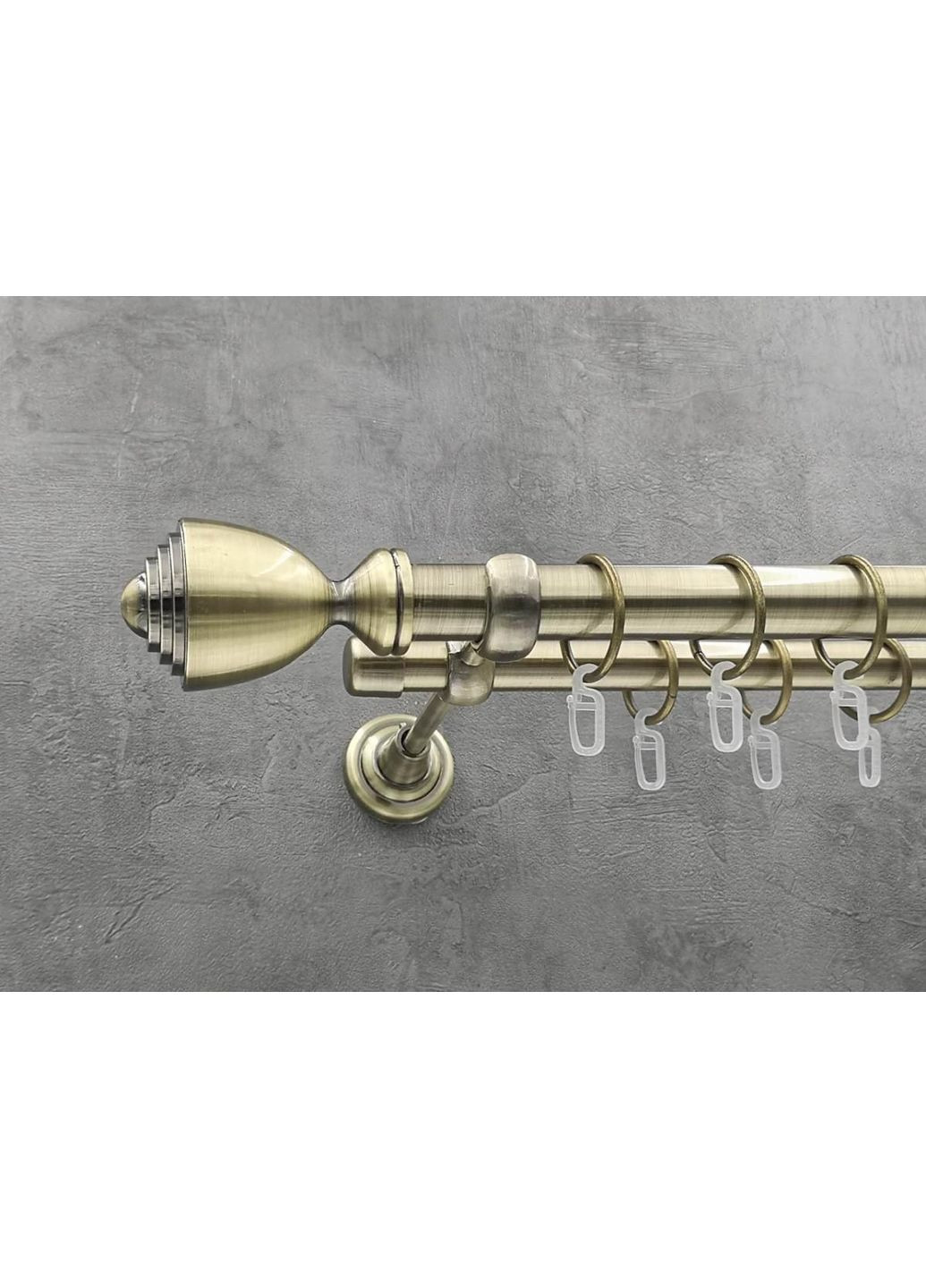 Карниз Палацио гладкая штанга двойной открытый 25/19 мм 240 см Антик Quadrum (352778351)