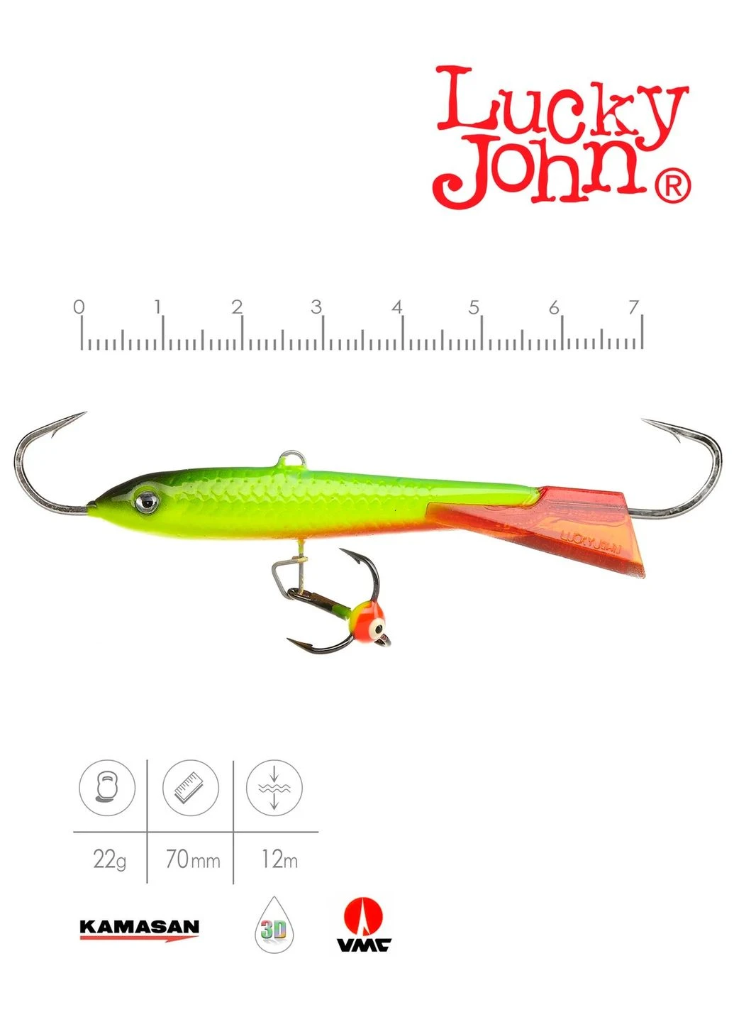 Балансир Lucky John CLASSIC 7 70мм морозостойкий пластик цвет 26RT No Brand (402451356)