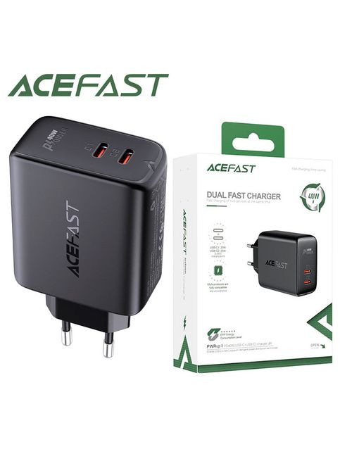 Сетевое зарядное устройство A9 PD40W 2Type-C black Acefast (346506841)