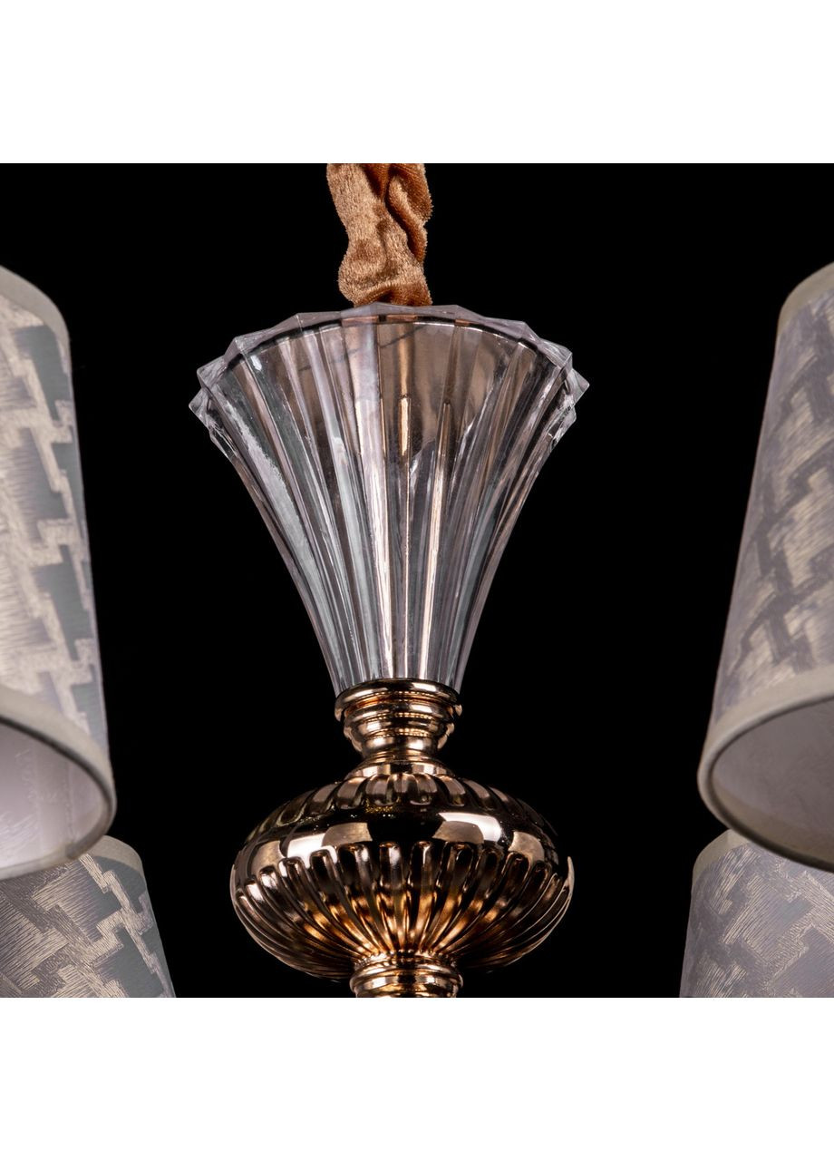 Класична люстра з абажурами і елементами скла золото 6113/6/FGD No Brand (352230257)