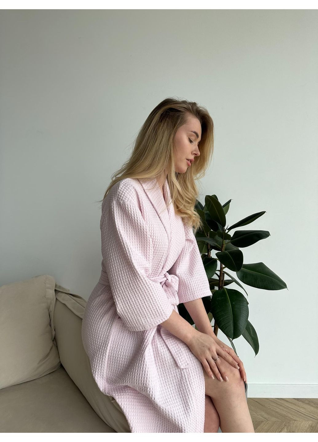 Вафельний халат з капюшоном L Vishnya (360240361)