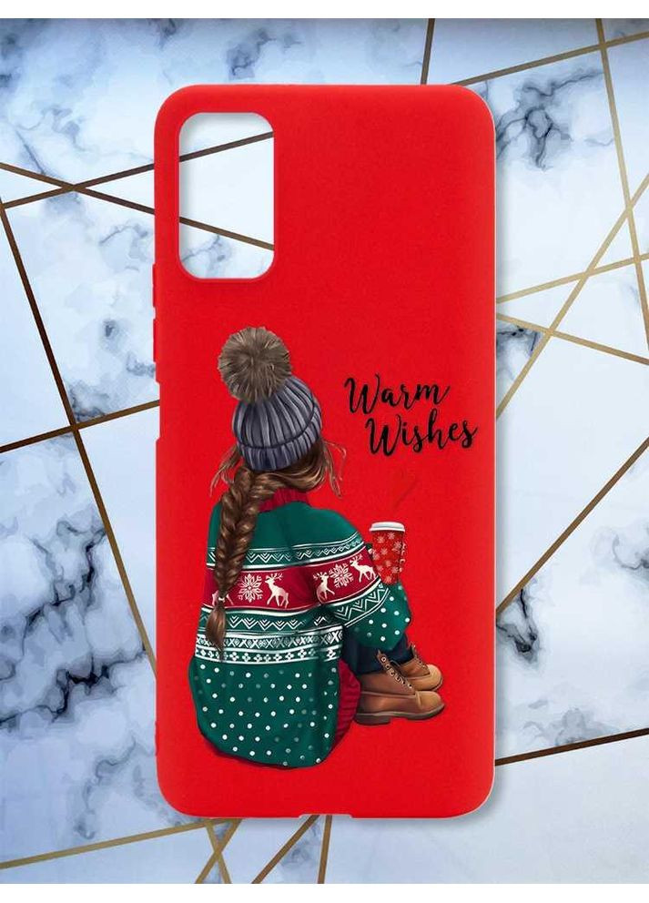 Матовий червоний чохол на Xiaomi Redmi Note 11 4G Дівчина з кавою (принт 136) Creative (362963939)