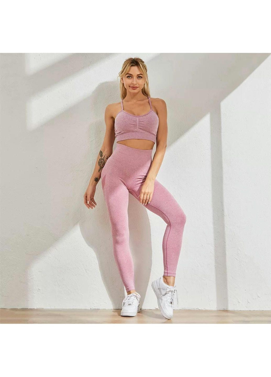 Легінси жіночі спортивні 6191 L рожеві Fashion (293971105)