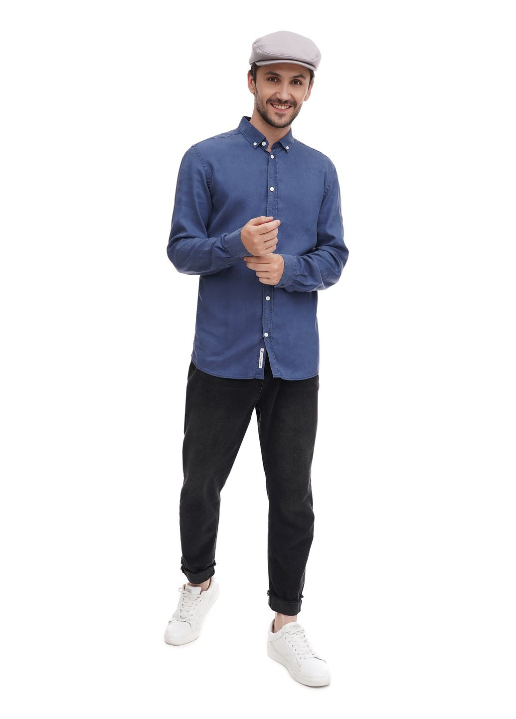 Чоловіча котонова кепка "Реглан" світло-сірого кольору VECONS "Реглан" з плавними лініями (304273716)