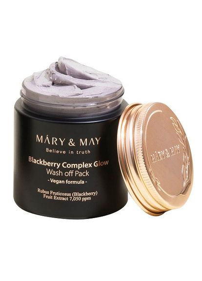 Глиняна маска для обличчя з ожиною Mary&May Blackberry Complex Glow Wash Off Pack 125 g Mary & May (358500086)