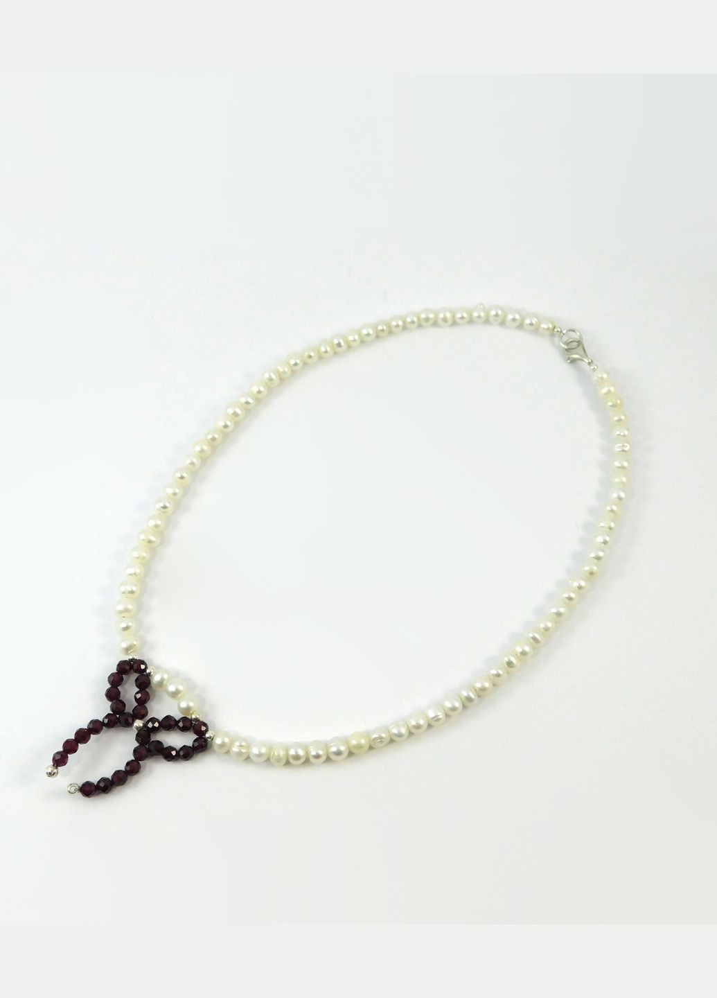 Намисто "Бантик", Перли, Гранат, срібло Fursa fashion (322313475)