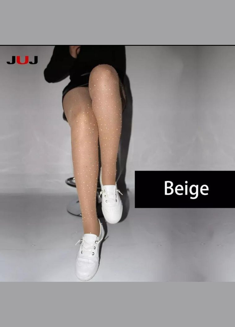 Женские сетчатые колготки / колготы JUJ в стразах ( ) беж No Brand (333986307)