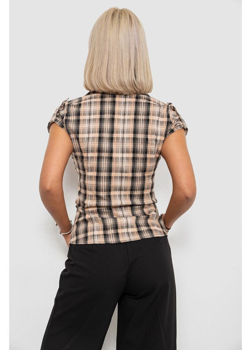 Бежева сорочка жіноча в клітку повсякденна Ager 230R062