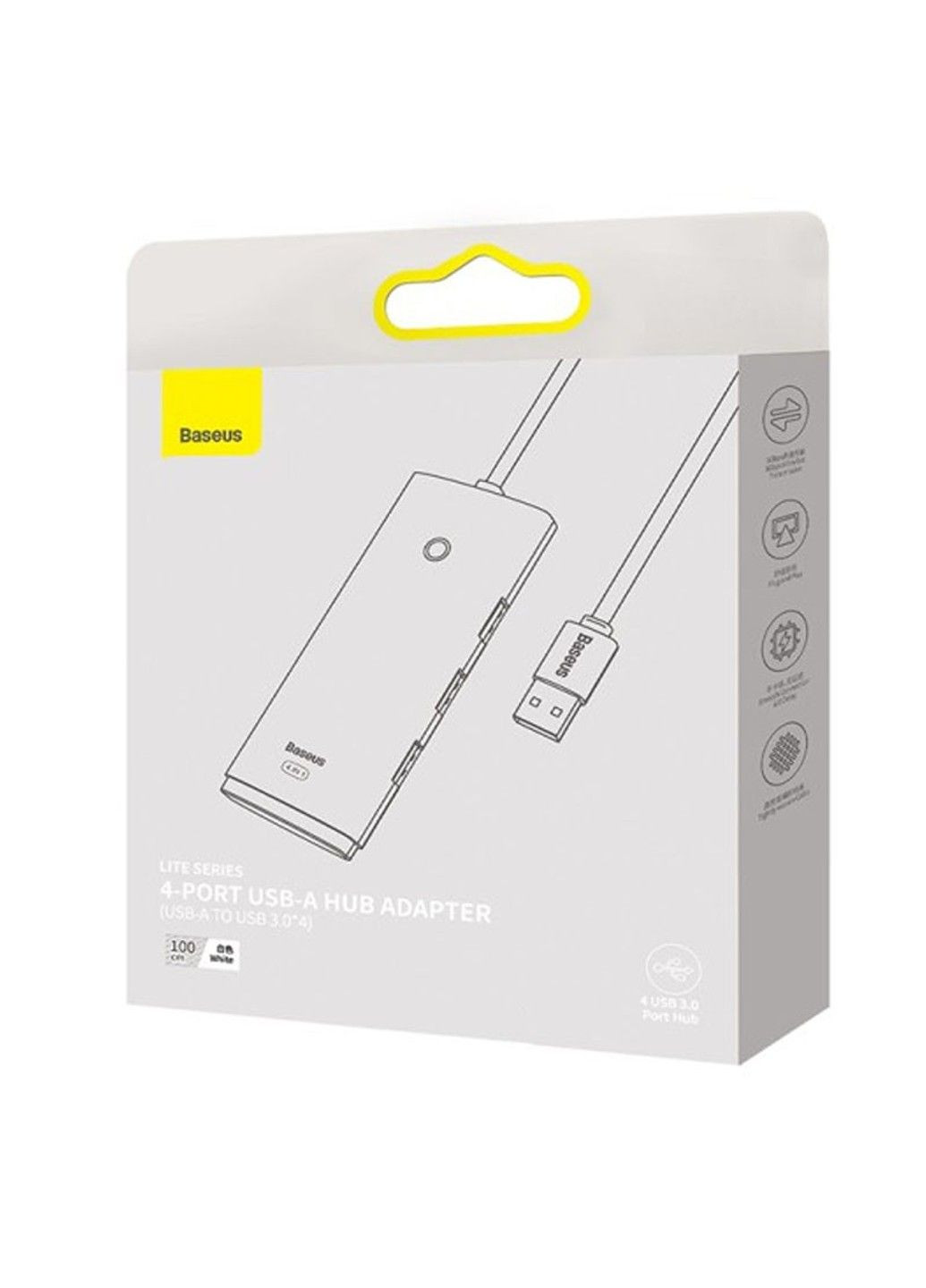 Перехідник HUB Lite Series 4-Port USB-A HUB Adapter (USB-A to USB 3.0*4) 25cm (WKQX) Baseus (291881065)