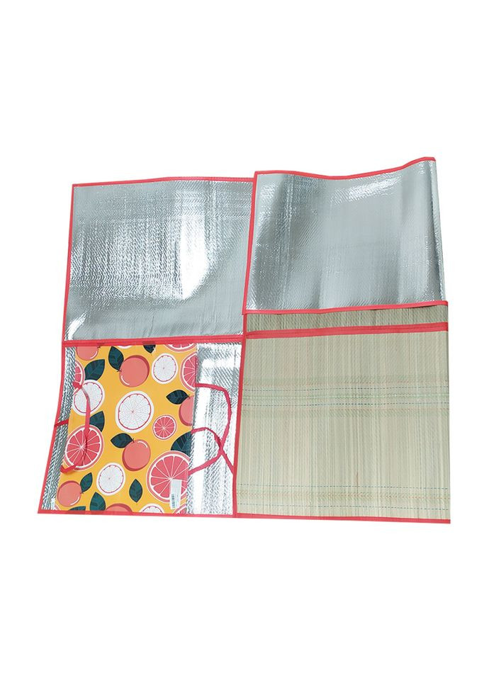 Подстилка для пляжа Цитрусы 160х142 см коврик для отдыха с солнцезащитной фольгой и ручками Bambi (368756180)