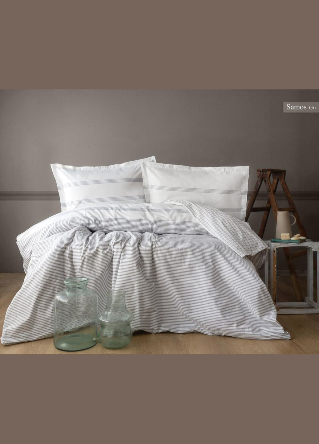 Постельное белье Pupilla Poplin 200 х 220 Samos Gri No Brand (339865772)