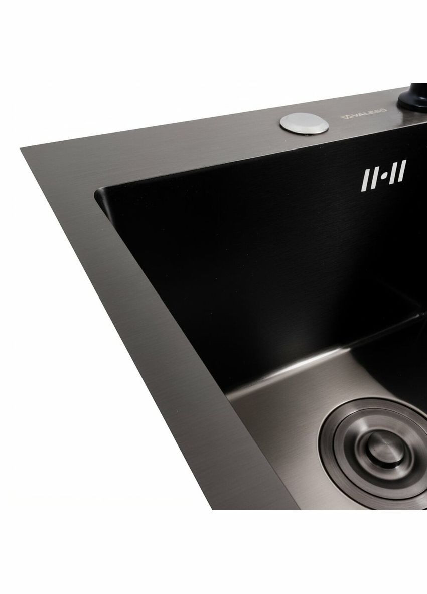 Кухонний комплект: Мийка Handmade (40x50 см) PVD чорна + Змішувач FC-5 PVD чорний Valeso (346267283)