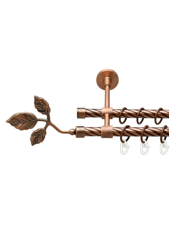 Карниз Тоскана металлический двухрядный закрытая скрученная труба Медь 16\16 мм 160 см (00-00025367) ORVIT (300843035)