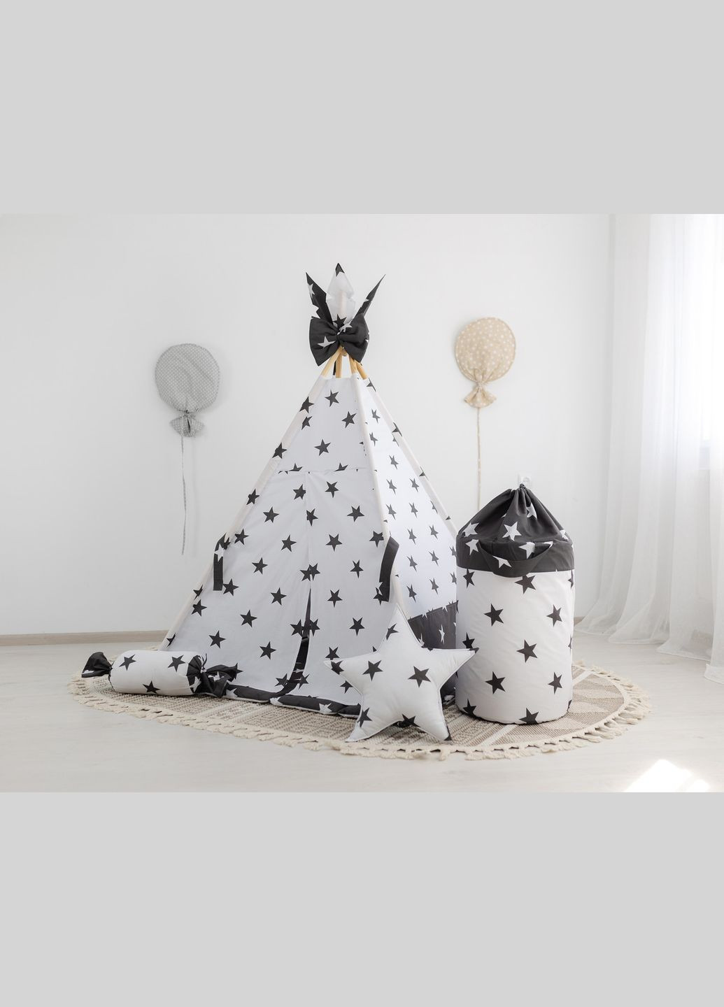 Вигвам для детей Новый стиль с ковриком БОН БОН + корзина для игрушек. Полный комплект No Brand (316257289)