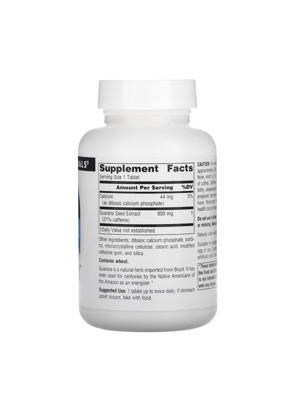 Добавка для энергии Guarana Energizer 900 мг 60 таблеток вегетарианская Source Naturals (367956466)