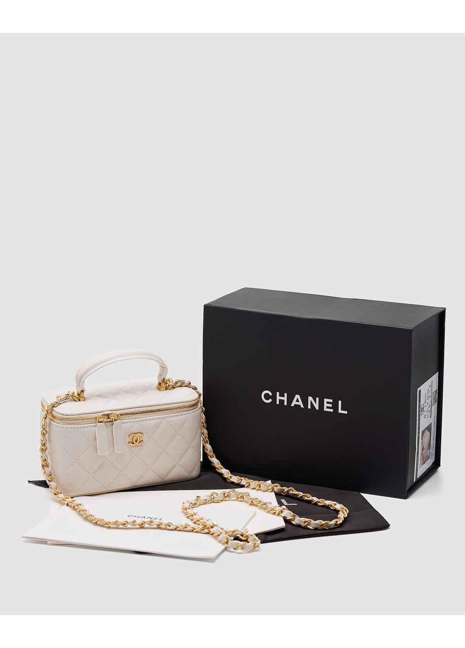 Сумка жіноча Classic Beige Lambskin Pearl Crush Vanity Bag (З Ручкою) No Brand (367610007)