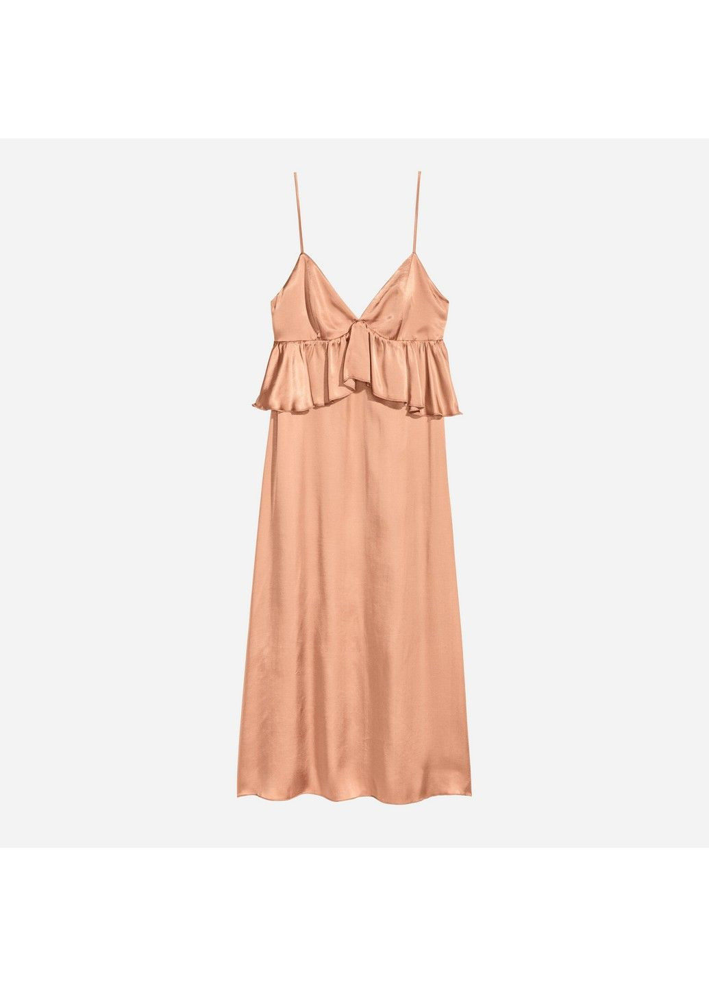 Світло-коричнева коктейльна сукня H&M однотонна