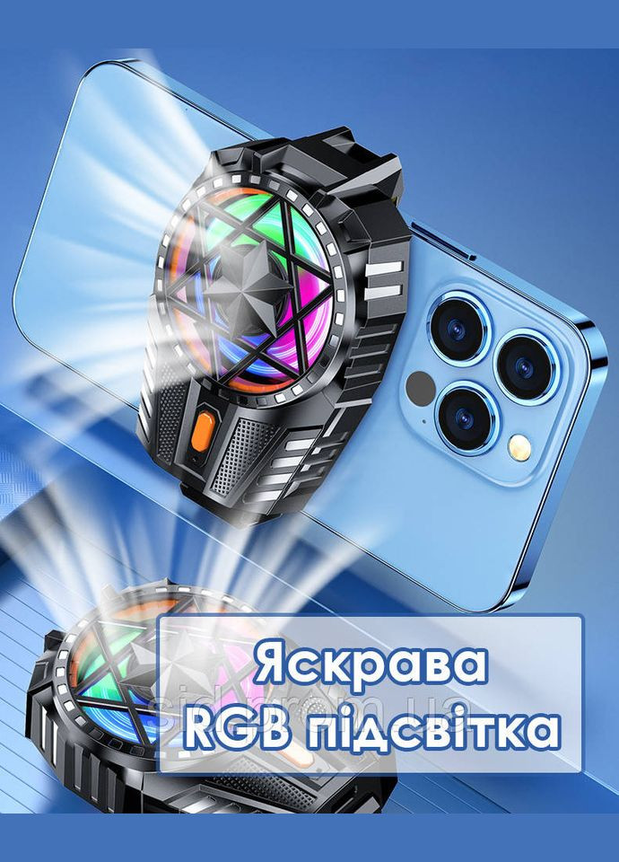 Акумуляторний кулер для телефону Охолоджувальний - Вентилятор Портативний радіатор Активне охолодження No Brand (345701668)