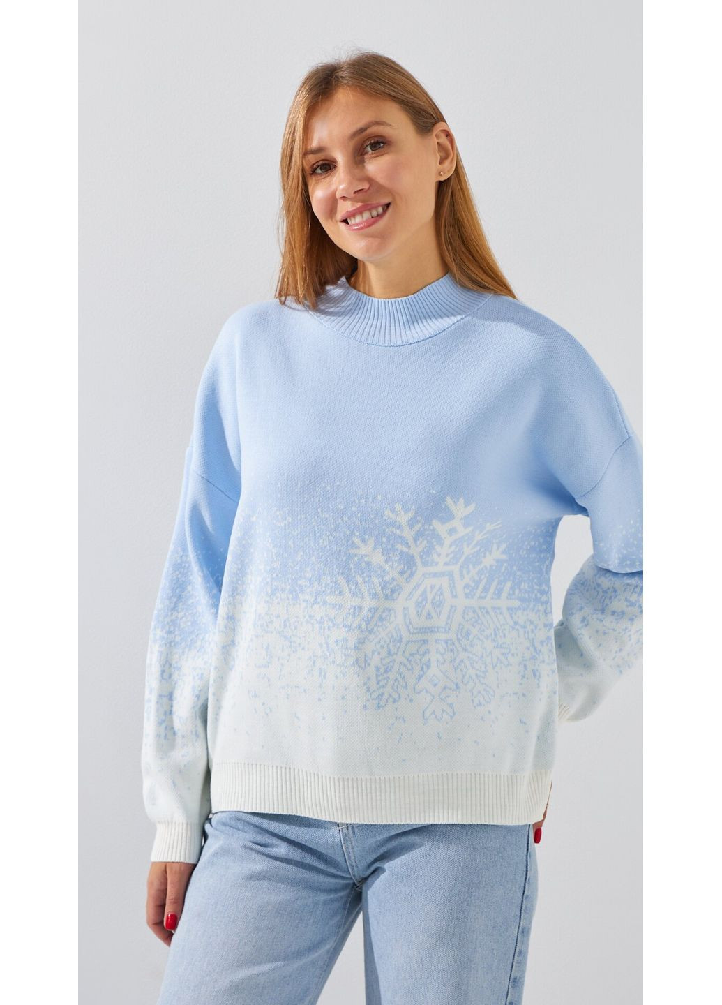 Блакитний зимовий джемпер з візерунком жіночий on me 10976 shop (2000990800763) Park Karon