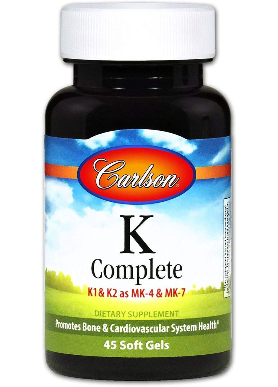 Витамин К, полная формула, K-Complete, Carlson, 45 гелевых капсул Carlsson (369164570)