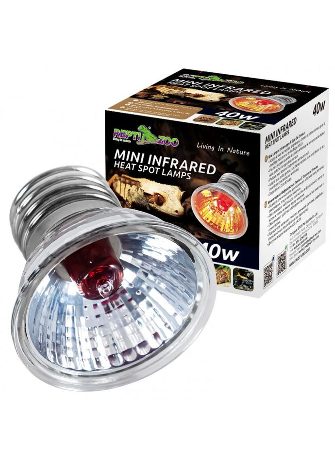 Инфракрасная галогеновая лампа Mini Infrared lamp для террариумных животных, 40W Repti-Zoo (327433034)