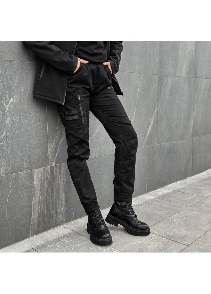 Штани-карго Papin Brodyaga Жіночі Чорний Pobedov (301788927)