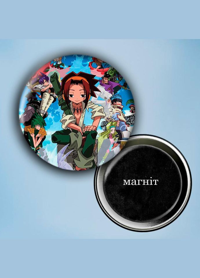 Фотомагнит (магнит на холодильник) Аниме Шаман кинг #0001 56 мм черный No Brand (309156458)