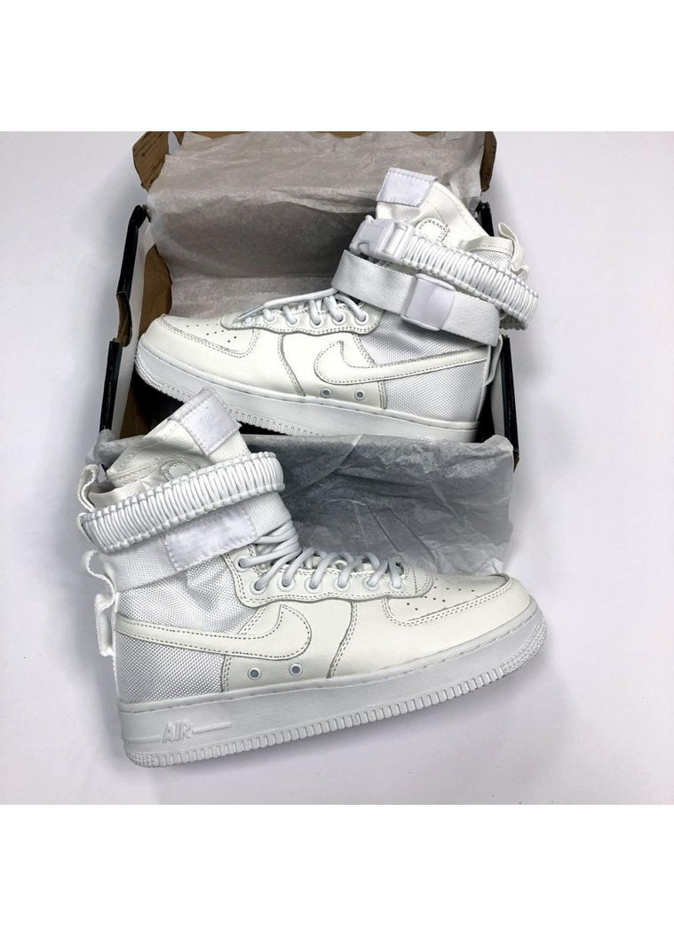 КРОССОВКИ ЖЕНСКИЕ NIKE SPECIAL FLED AIR FORCE 1 WHITE НАЙК No Brand белые демисезоны (367170930)