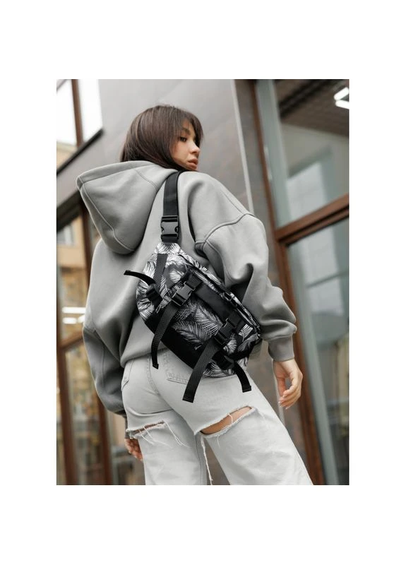 Большая женская поясная сумка бананка DynamicDart принт "Palm" Sambag SB-80411720 (400734686)