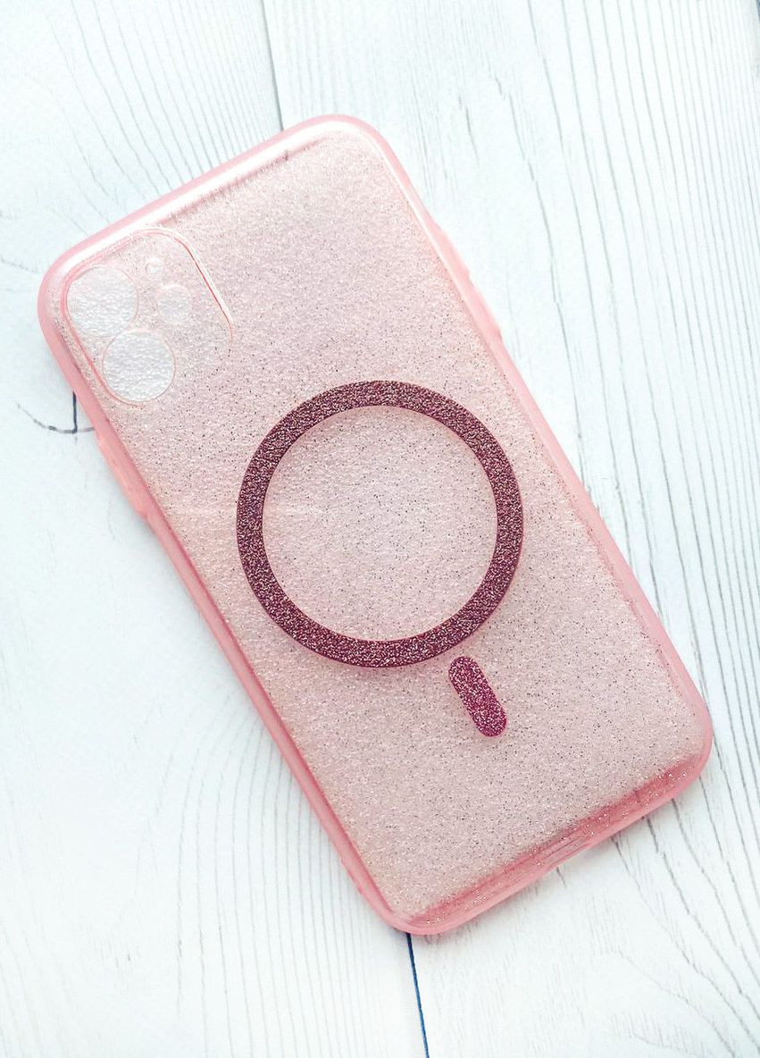 Прозорий чохол з діамантовим блиском на iPhone 11 із підтримкою MagSafe:: Рожевий Silicone Case (360659962)