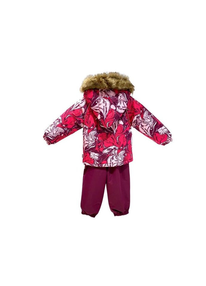 Комбинированный зимний комплект верхней одежды avery 41780030 фуксия с принтом/бордовый 86 (4741632027015) Huppa