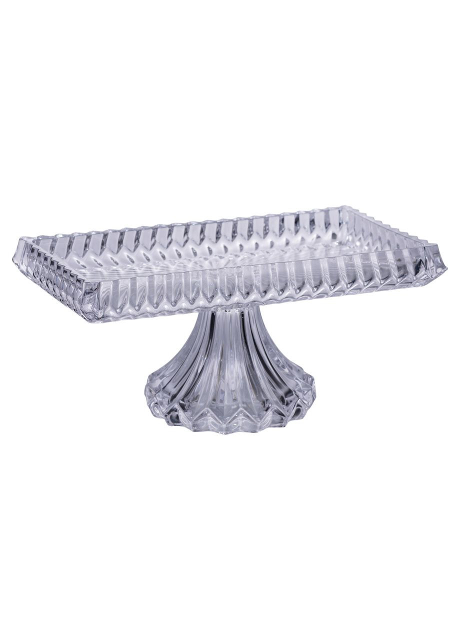 Тортовница прямоугольная на ножке 28.5×15×13 (см) стеклянная подставка для торта, капкейков, пирожных HP-19-146L Yiwu (371161188)