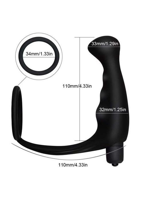 Анальный вибромассажер простаты Roger-4 Черный K000575 No Brand (366887793)