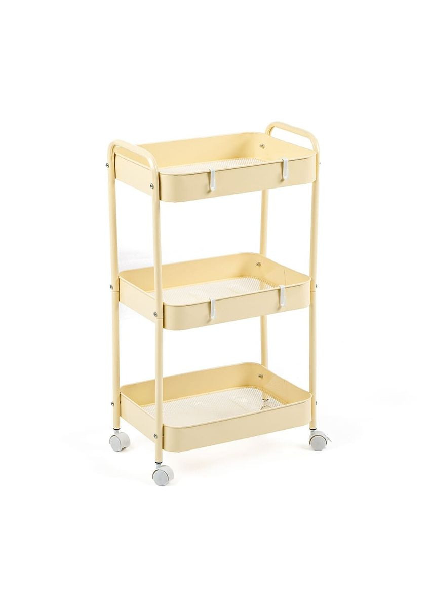 Этажерка мобильная трехъярусная универсальная из металла кремовая 45*30*78см Sticker Wall (316476341)