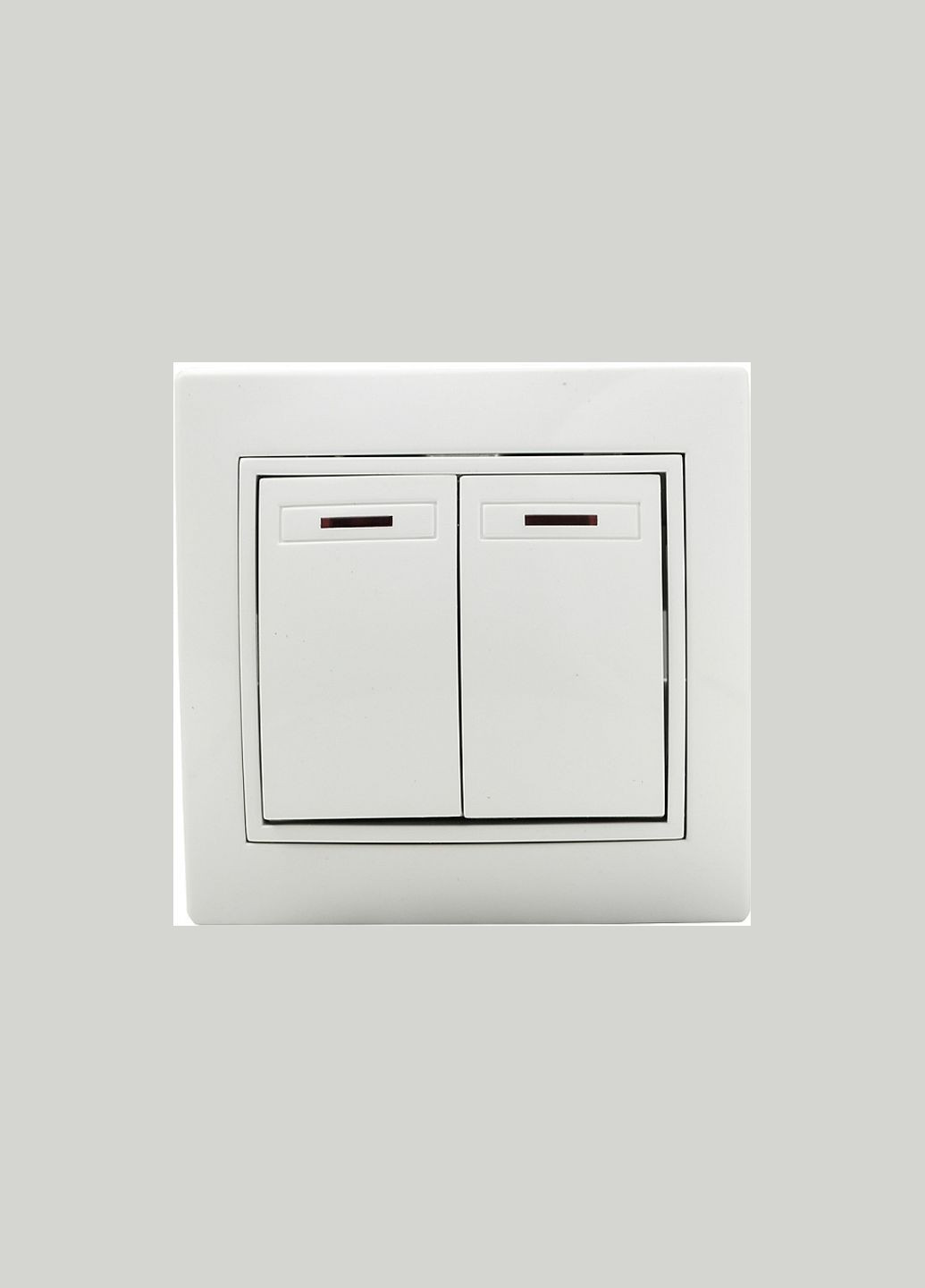 Выключатель 2-клавишный с подсветкой [BBсб10-2-1-Fl-W] FL АСКО (344534422)