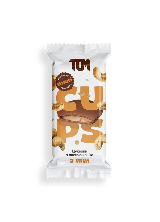 Конфеты с пастой кешью в молочном шоколаде, 2шт, 2pc TOM (370079924)
