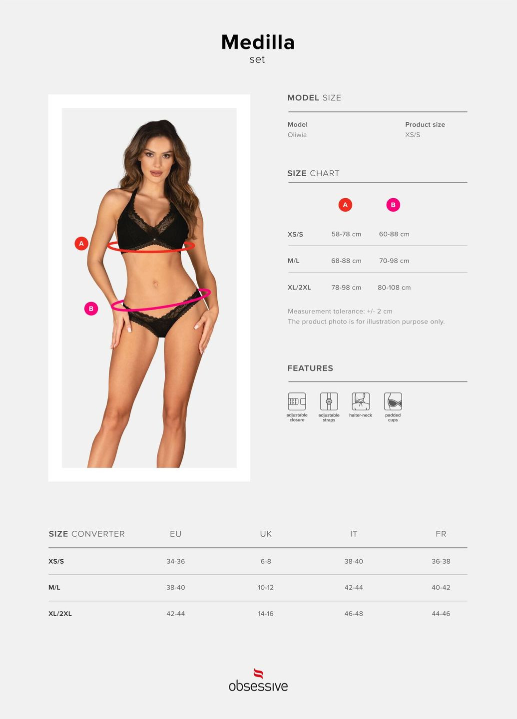 Чорний демісезонний комплект medilla 2-pcs set xl/2xl - cherrylove Obsessive