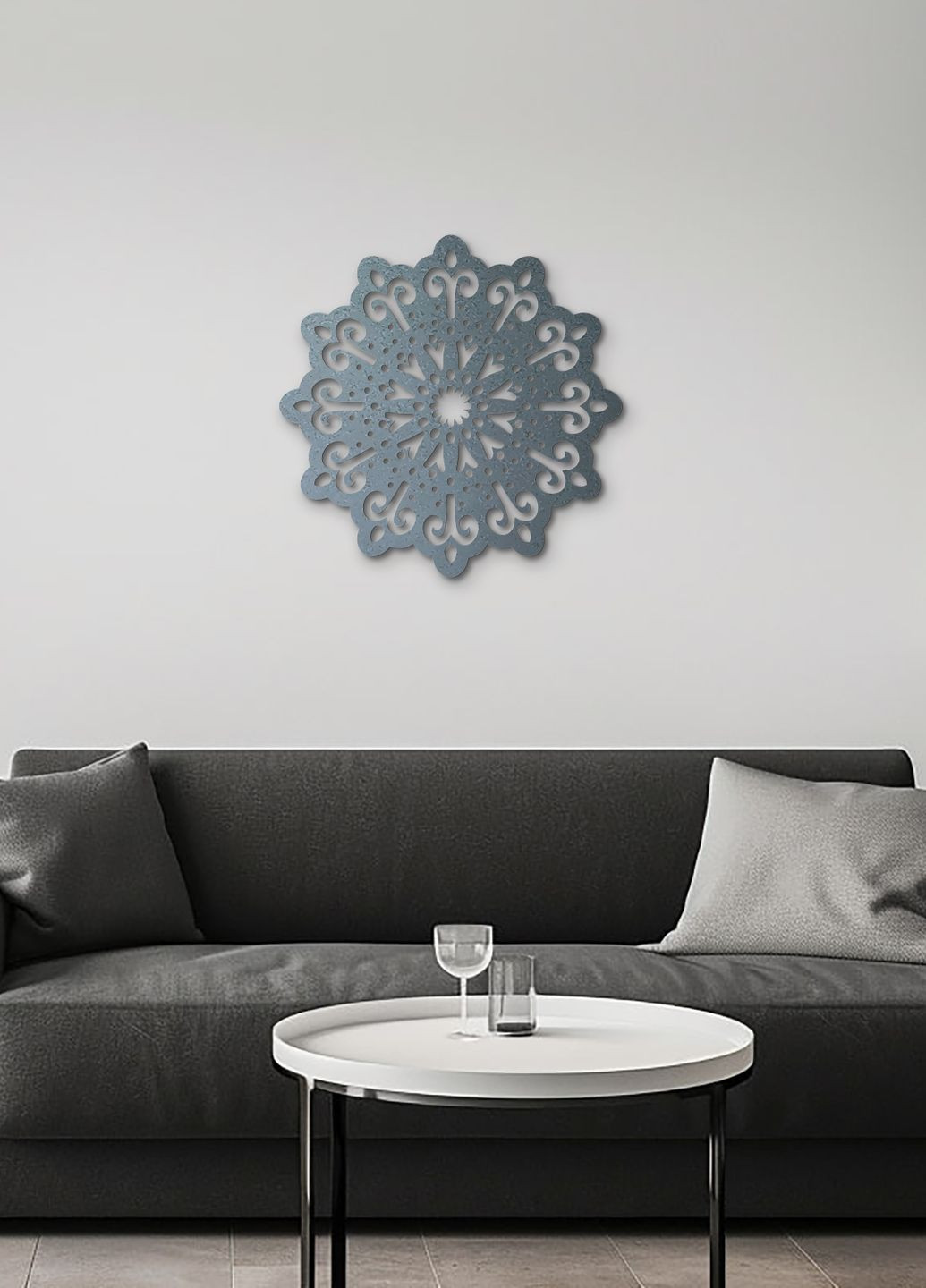 Декор в кімнату, інтер'єрна картина на стіну "Квіткова мандала", стиль мініімалізм 60х60 см Woodyard (291412150)