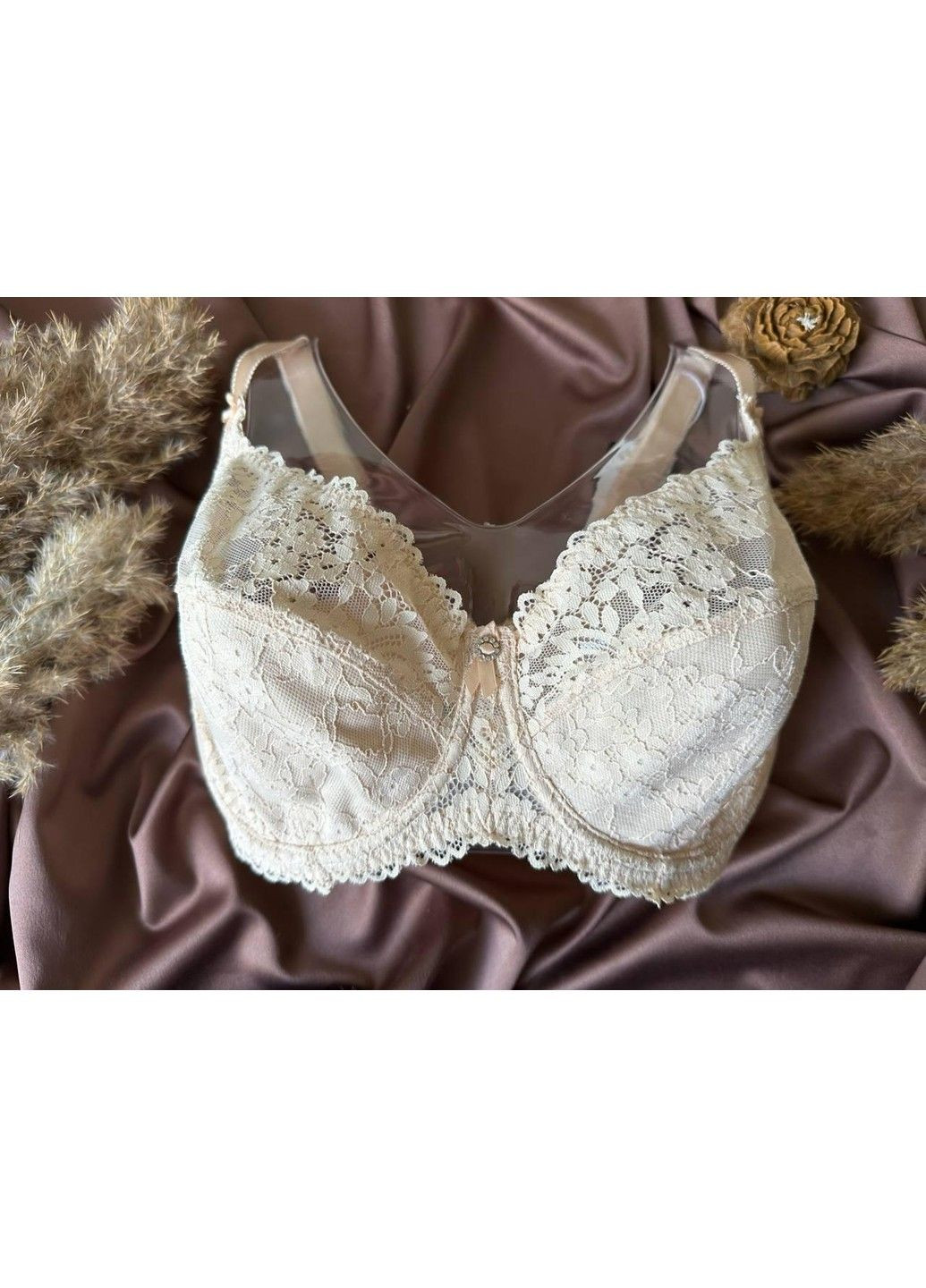 Бежевий бюстгальтер мереживний на кісточках 11399 бежевий Lanny Mode