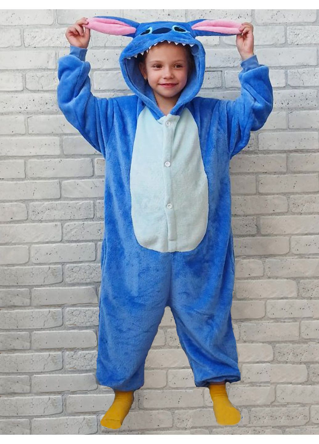 Дитячий кігурумі - піжама стич блакитний махровий No Brand (369722764)