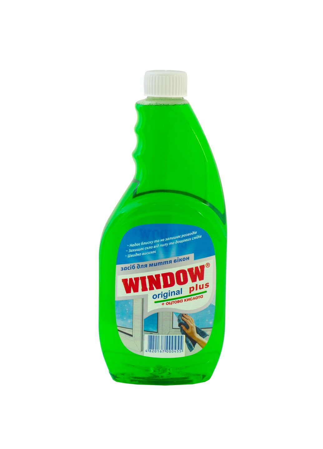 Засіб для миття скла (4820167000455) Window Plus з оцтовою кислотою запаска 500 мл (268146801)