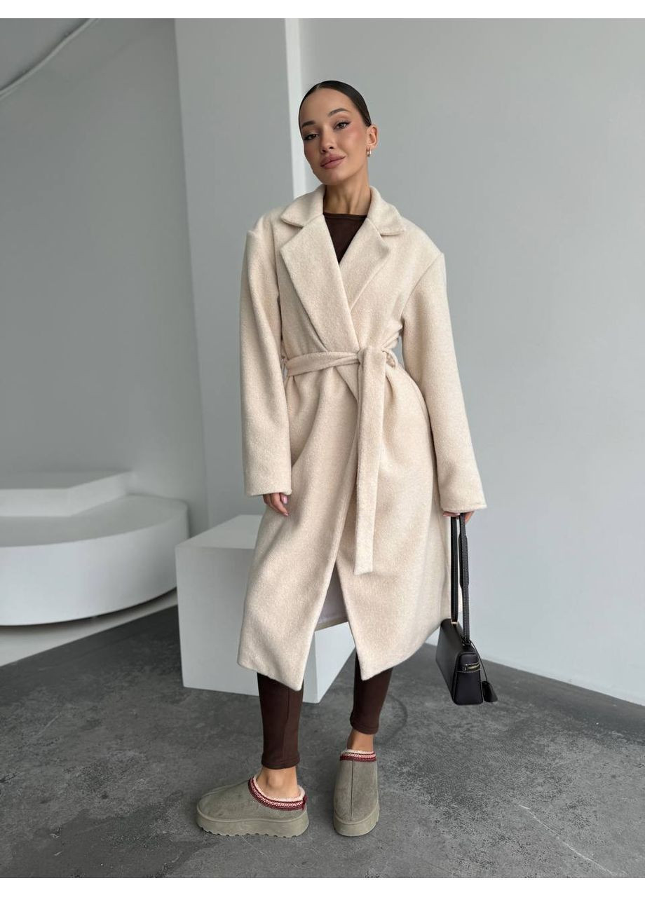 Молочное демисезонное Пальто женское кашемировое оверсайз Style Point