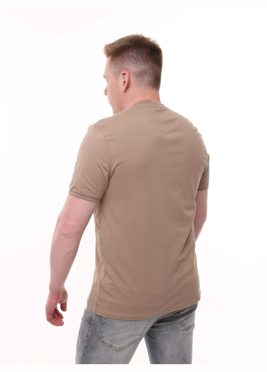 Коричневая футболка мужская коричневая однотонная широкая с коротким рукавом Jean Piere Вільна